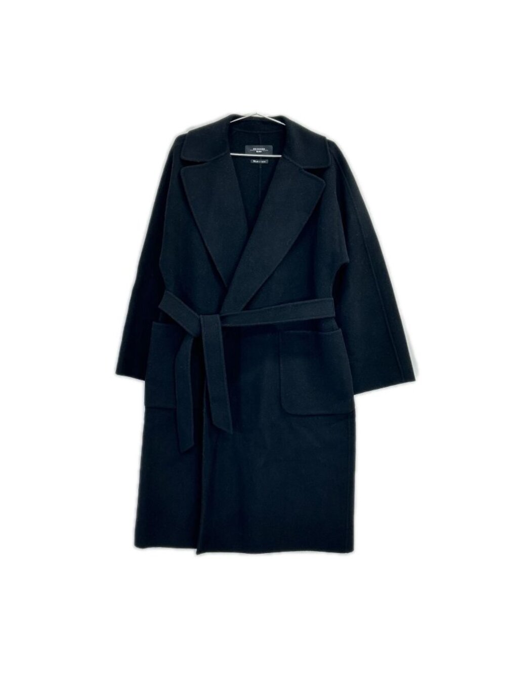 Max Mara Weekend Black Cucito Mano Wool Gown Coat 42